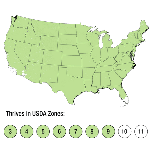 Map of USDA Zones 3-9