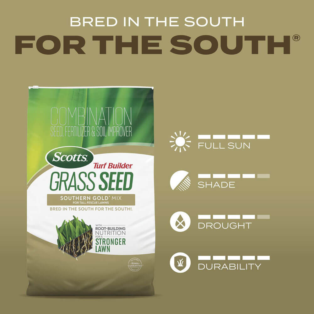 Scotts - Turf Builder Grass Seed Southern Gold Mix for Tall Fescue Lawns - 2.4 lb